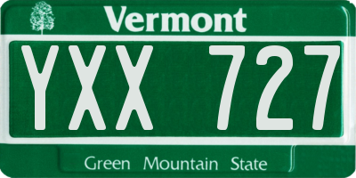 VT license plate YXX727