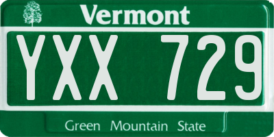 VT license plate YXX729