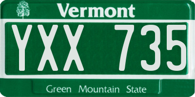 VT license plate YXX735