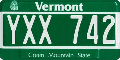 VT license plate YXX742
