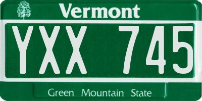 VT license plate YXX745