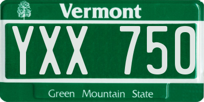 VT license plate YXX750