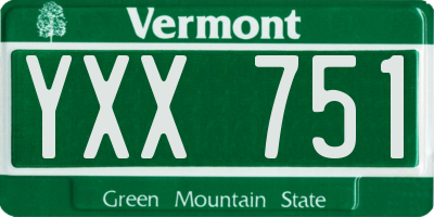 VT license plate YXX751
