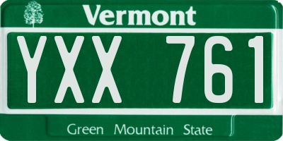 VT license plate YXX761