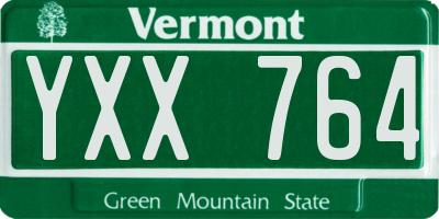 VT license plate YXX764