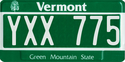 VT license plate YXX775