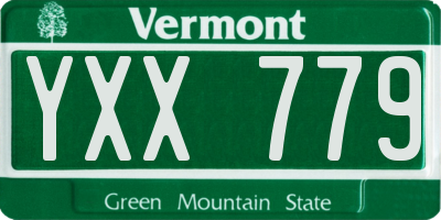 VT license plate YXX779