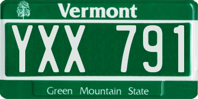 VT license plate YXX791