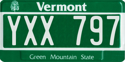 VT license plate YXX797