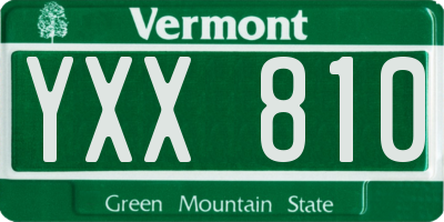 VT license plate YXX810