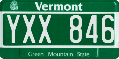 VT license plate YXX846