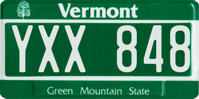 VT license plate YXX848