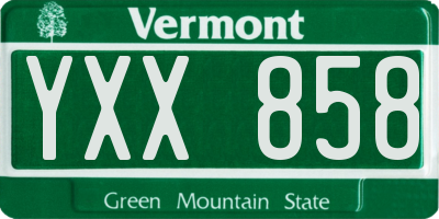 VT license plate YXX858