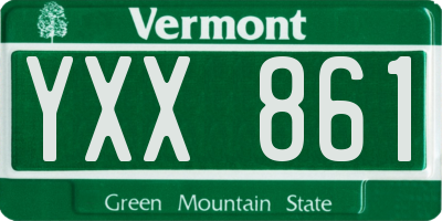 VT license plate YXX861
