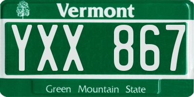 VT license plate YXX867