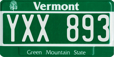 VT license plate YXX893