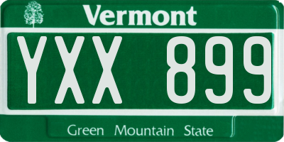 VT license plate YXX899