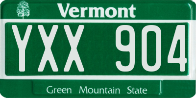 VT license plate YXX904