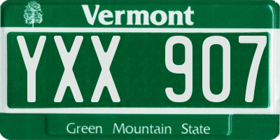 VT license plate YXX907