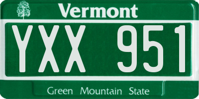 VT license plate YXX951