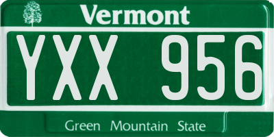 VT license plate YXX956