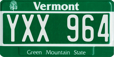 VT license plate YXX964