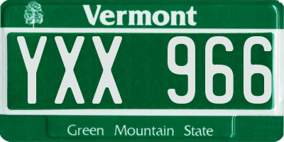VT license plate YXX966