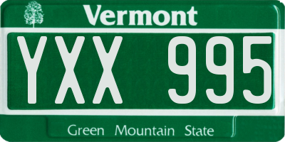 VT license plate YXX995