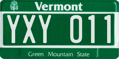 VT license plate YXY011