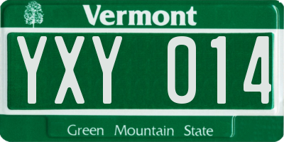 VT license plate YXY014