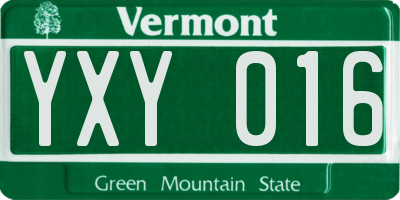 VT license plate YXY016