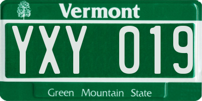 VT license plate YXY019