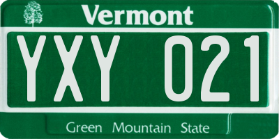 VT license plate YXY021