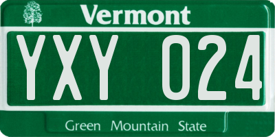 VT license plate YXY024