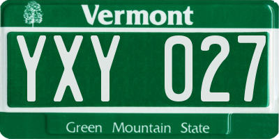 VT license plate YXY027