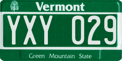 VT license plate YXY029