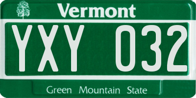 VT license plate YXY032