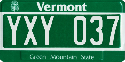 VT license plate YXY037