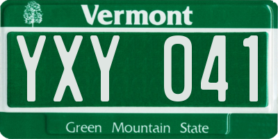 VT license plate YXY041