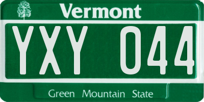 VT license plate YXY044