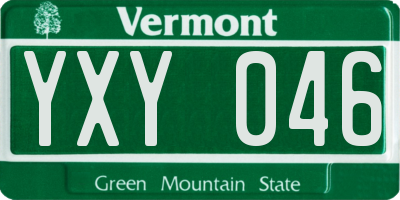 VT license plate YXY046