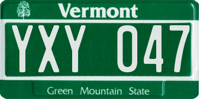 VT license plate YXY047
