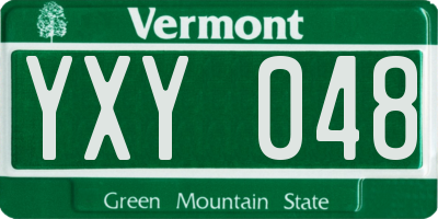 VT license plate YXY048