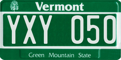 VT license plate YXY050