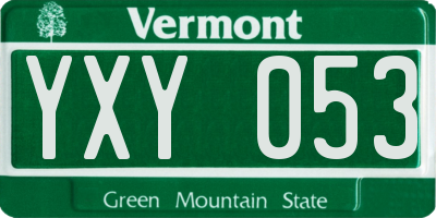 VT license plate YXY053