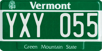 VT license plate YXY055