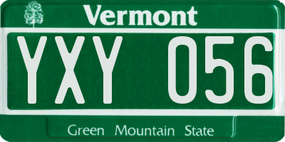 VT license plate YXY056