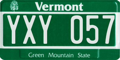 VT license plate YXY057