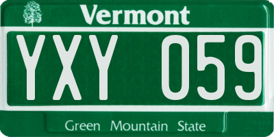 VT license plate YXY059
