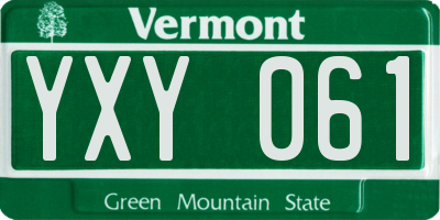 VT license plate YXY061